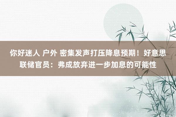 你好迷人 户外 密集发声打压降息预期！好意思联储官员：弗成放