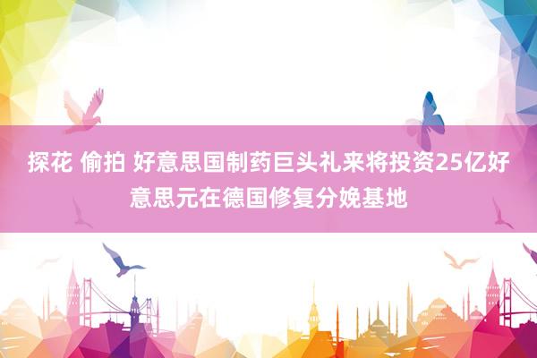 探花 偷拍 好意思国制药巨头礼来将投资25亿好意思元在德国修