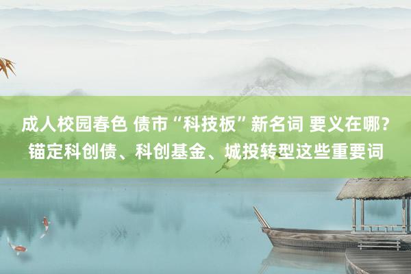 成人校园春色 债市“科技板”新名词 要义在哪？锚定科创债、科